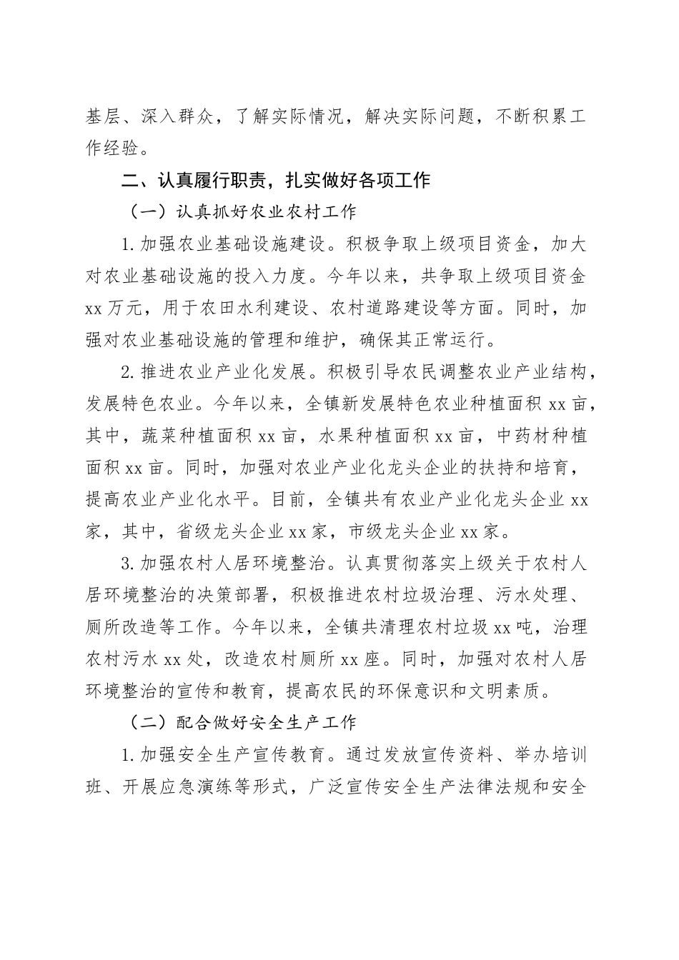 乡镇街道副镇长2024年述职报告_第2页