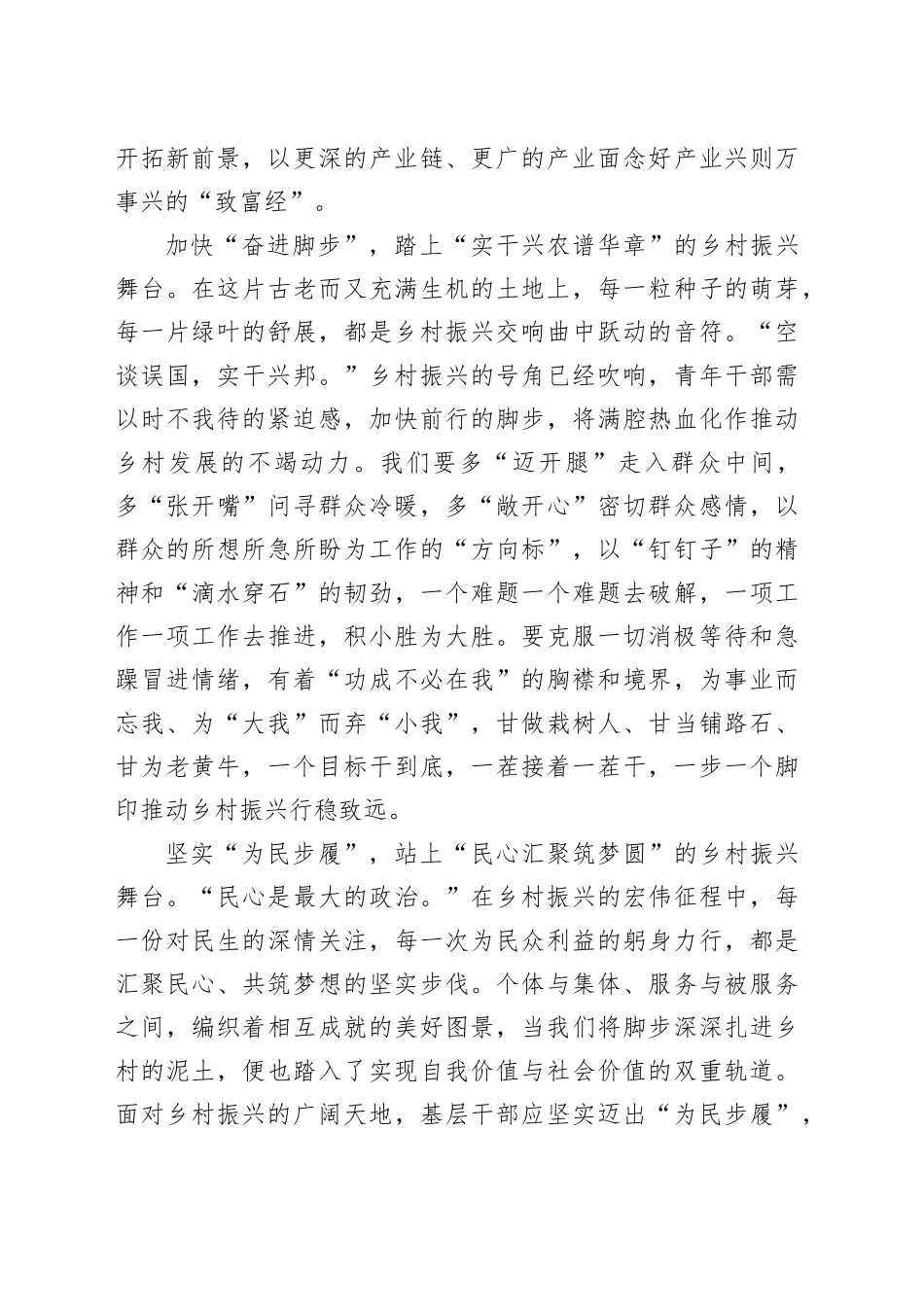 乡镇青年干部围绕乡村振兴交流研讨材料_第2页