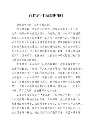 向着既定目标砥砺前行
