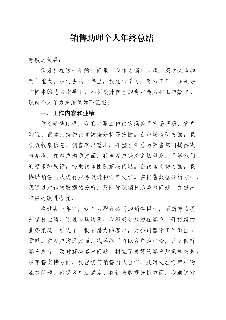 销售助理个人年终总结范文_第1页