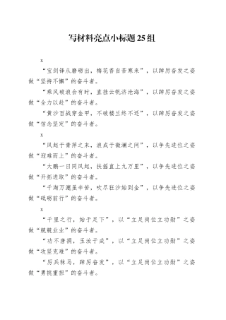 写材料亮点小标题25组