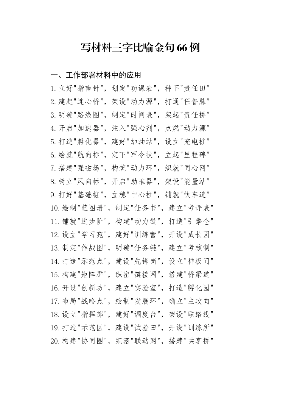 写材料三字比喻金句66例_第1页
