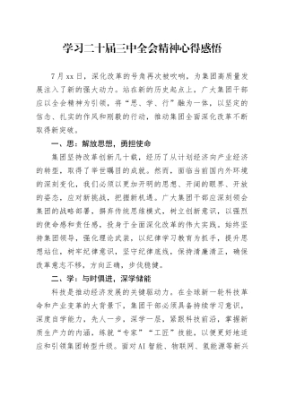 学习二十届三中全会精神心得感悟 （2）