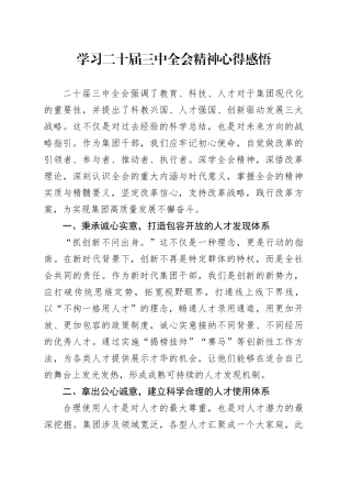 学习二十届三中全会精神心得感悟 （5）