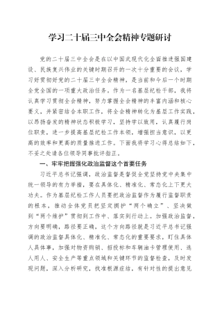 学习二十届三中全会精神专题研讨