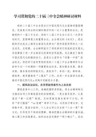 学习贯彻党的二十届三中全会精神研讨材料 （3）
