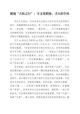 循迹“古街之行”：守文化根脉，寻古韵今风