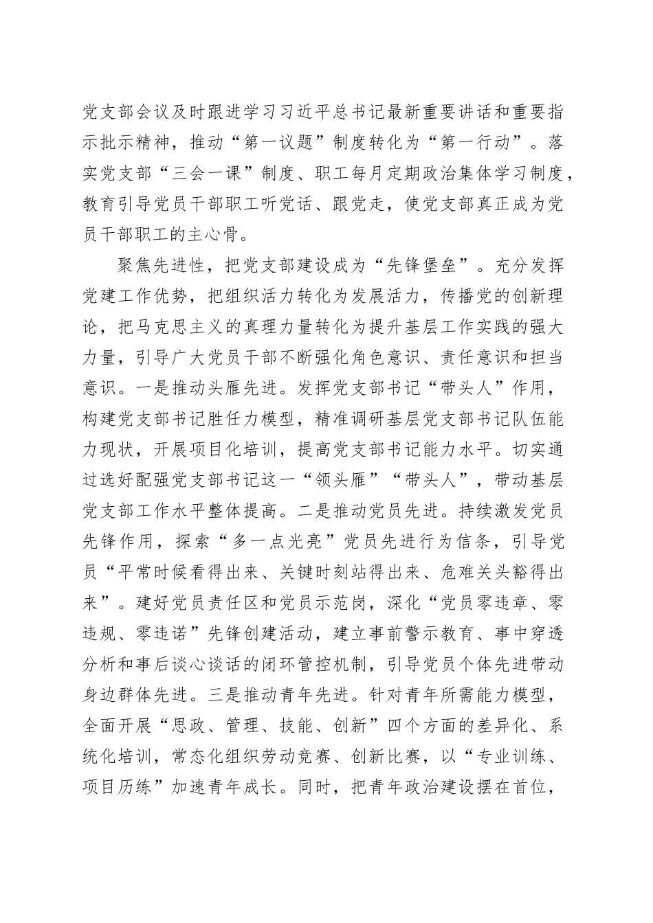 在2024年国企党支部建设经验交流会上的典型发言（公司）_第2页