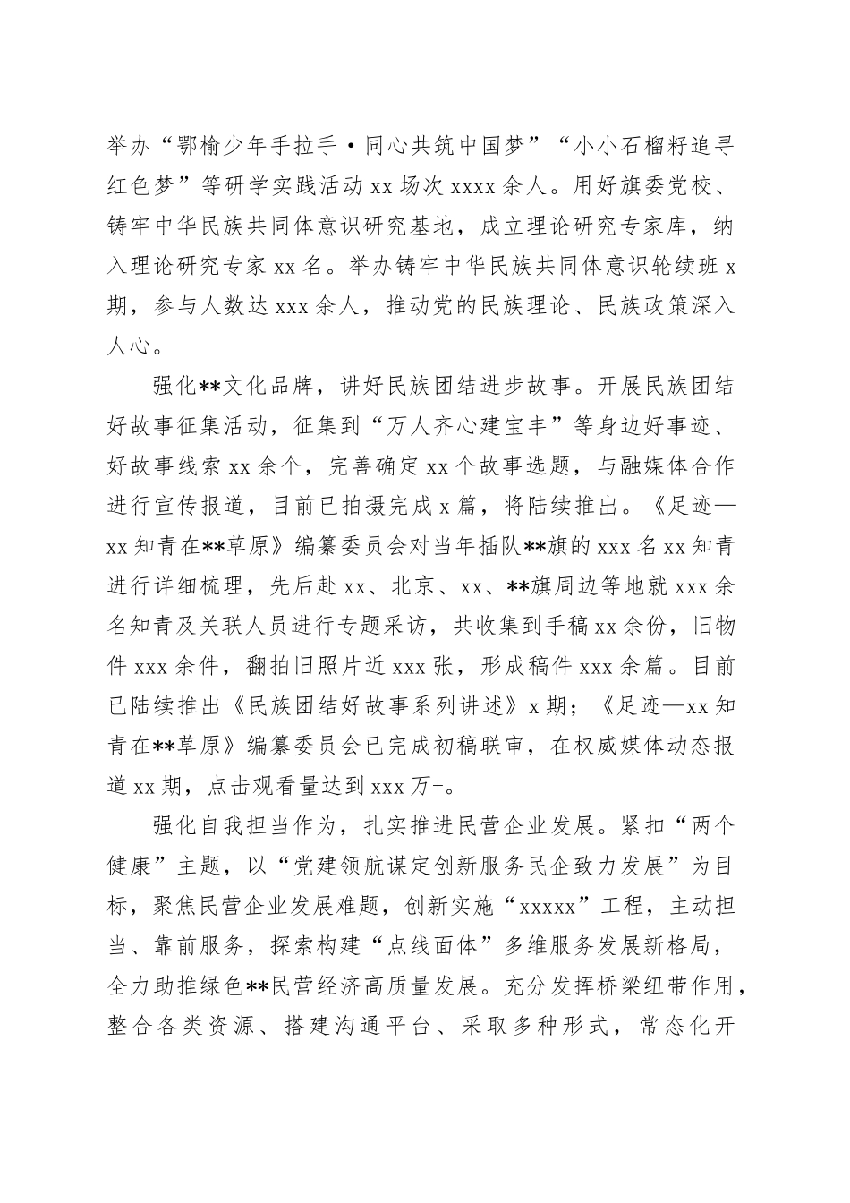 在2024年全市民族团结进步示范创建工作推进会上的汇报发言_第2页