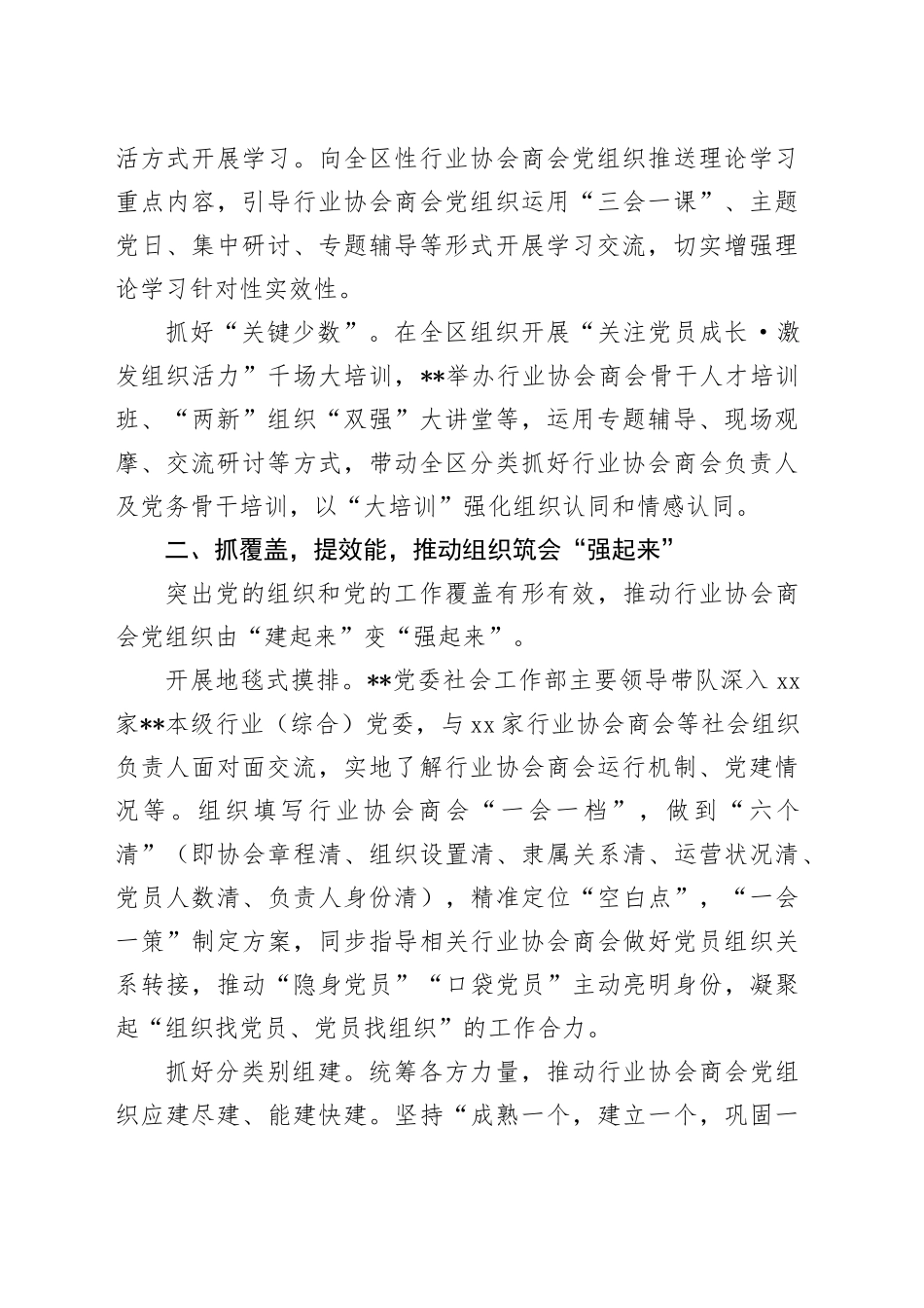 在2024年行业协会商会党建工作推进会上的汇报发言_第2页