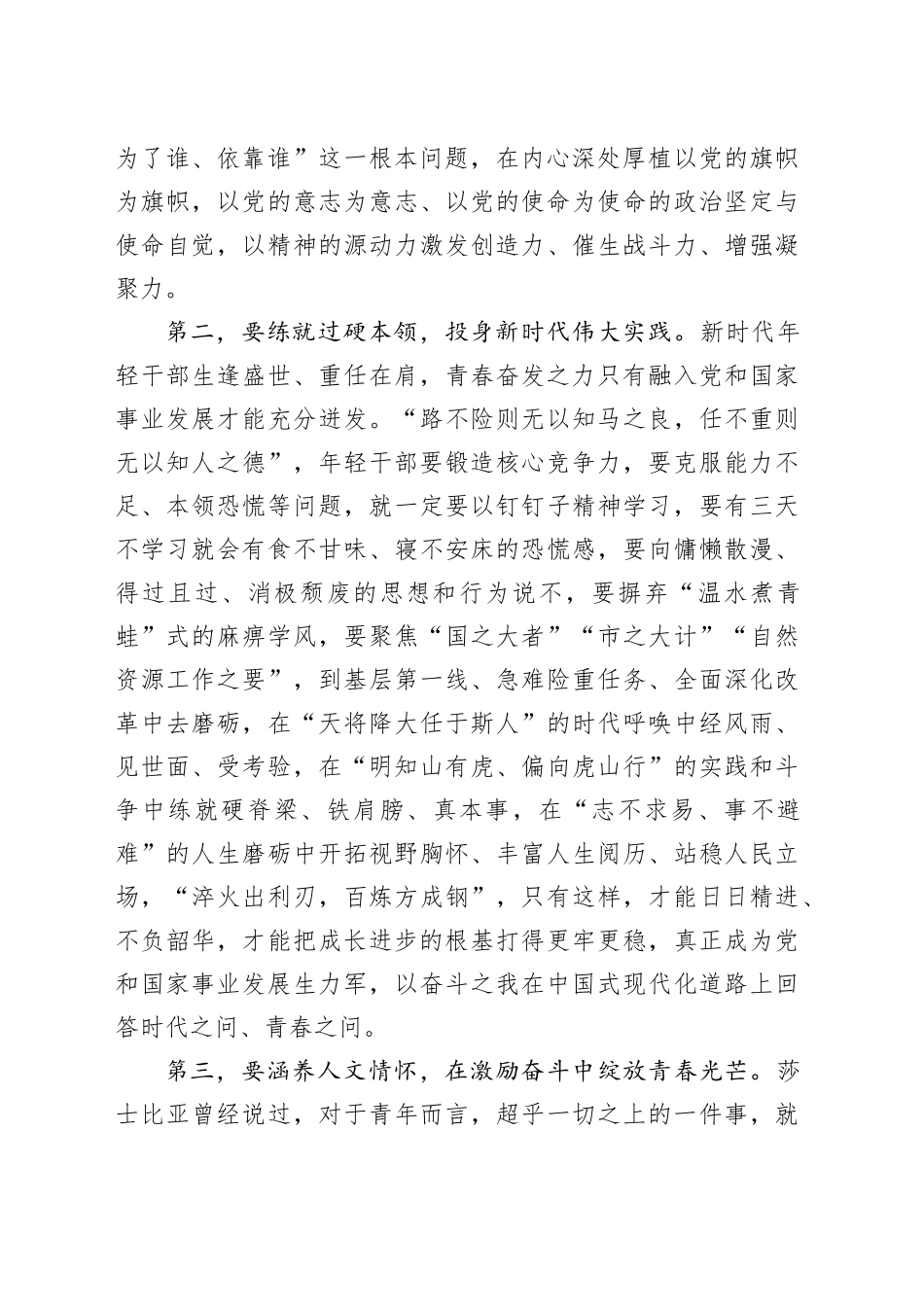 在2024年自然资源系统青年干部座谈会上的讲话_第2页