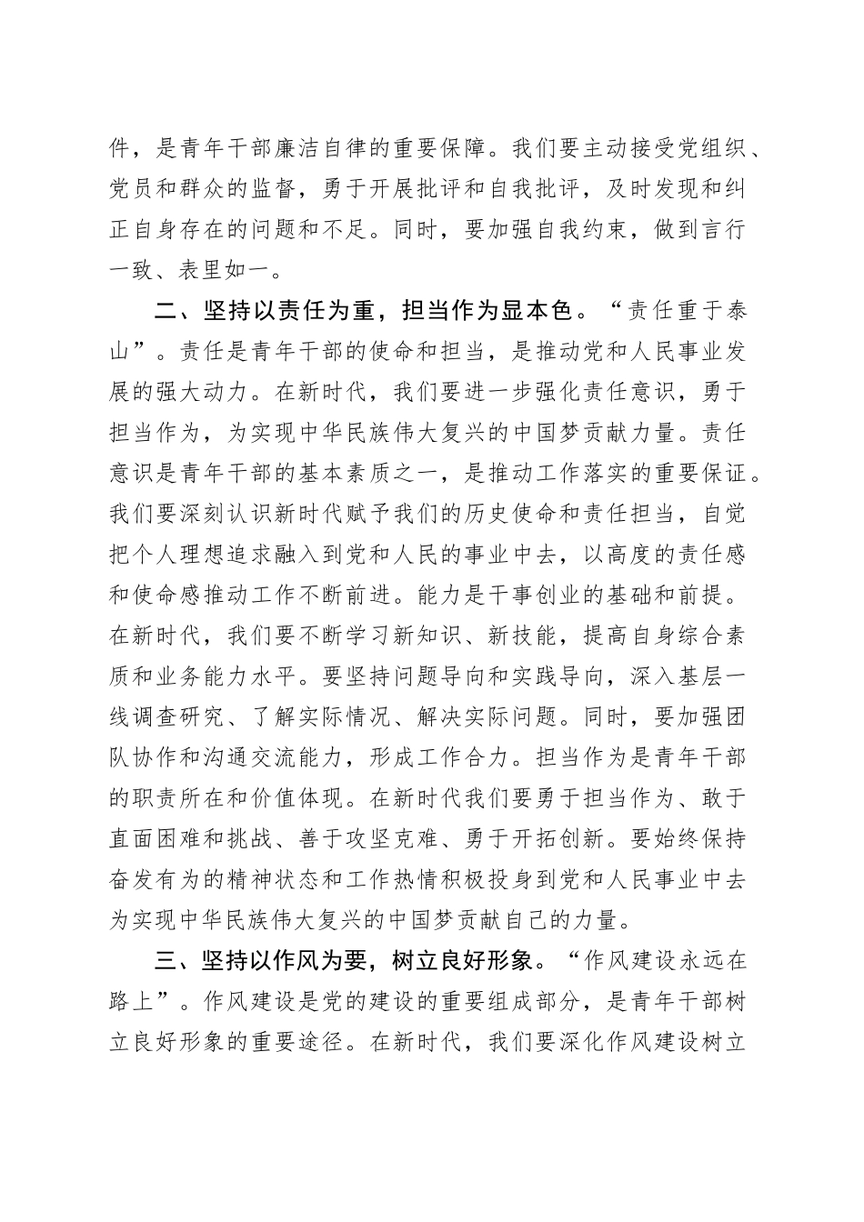 在青年干部座谈会上的讲话：青年干部要守纪律讲责任，争当新时代廉政先锋_第2页