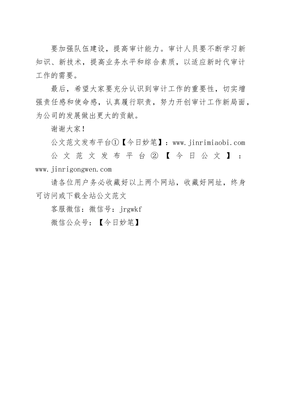 在审计工作推进会议上的讲话稿_第2页