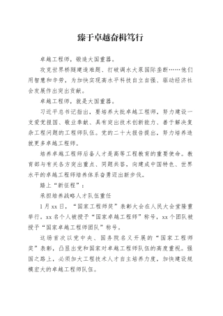 臻于卓越 奋楫笃行