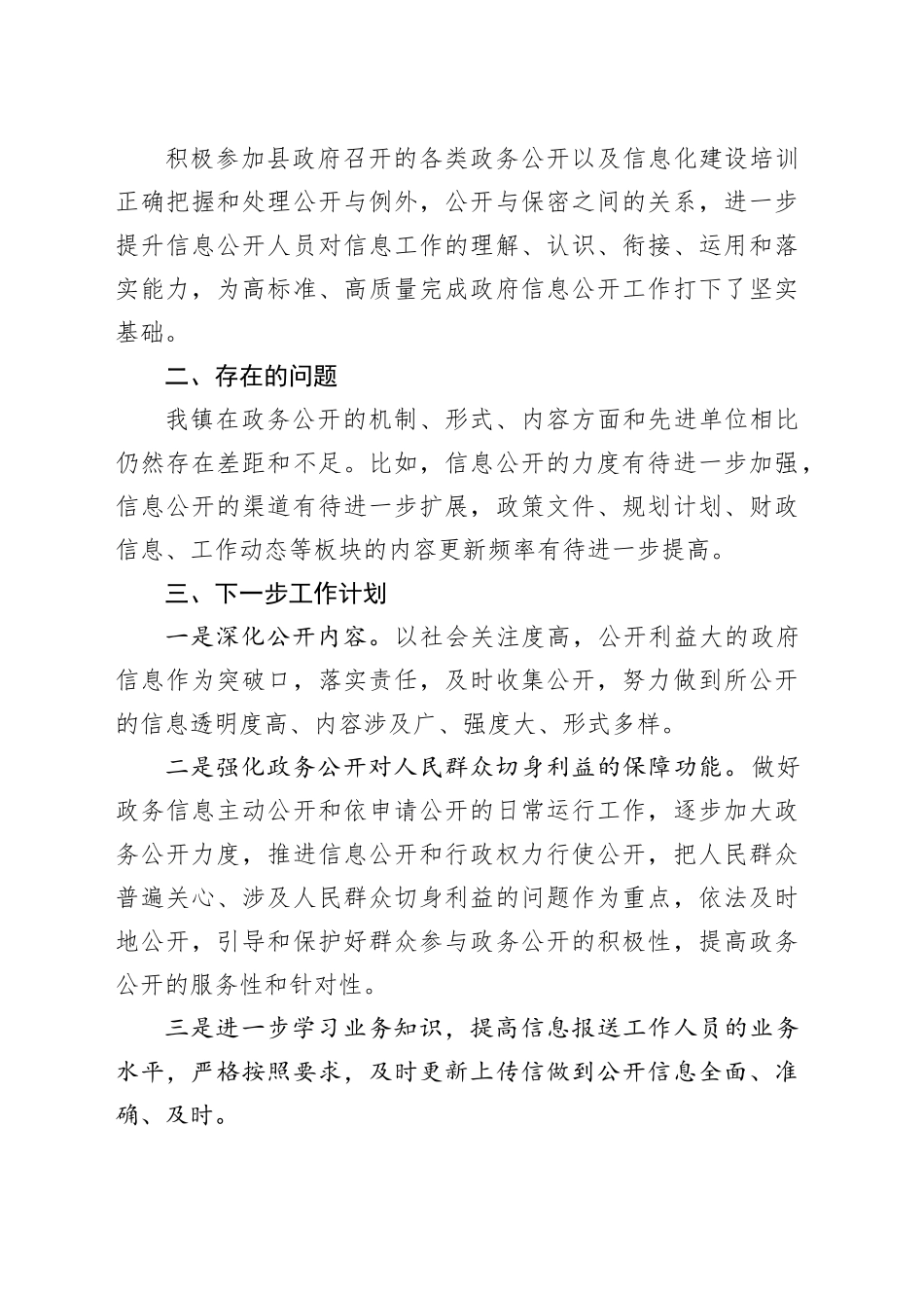 镇2023年政务公开工作总结（20240113）_第2页