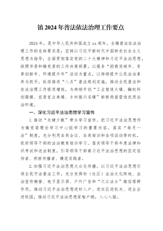 镇2024年普法依法治理工作要点（20240428）