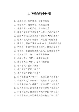 正气拂面的小标题