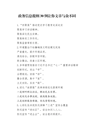 政务信息提纲30例