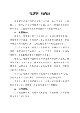智慧审计的内涵