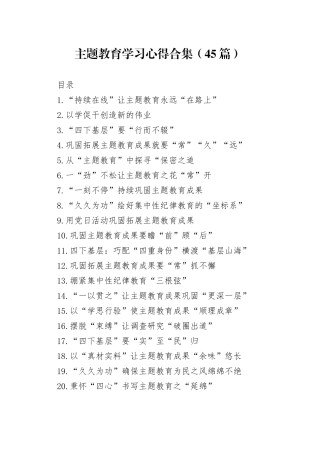 主题教育学习心得合集（45篇）（202404）