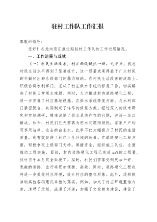 驻村工作队工作汇报
