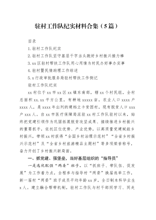 驻村工作队纪实材料合集（5篇）