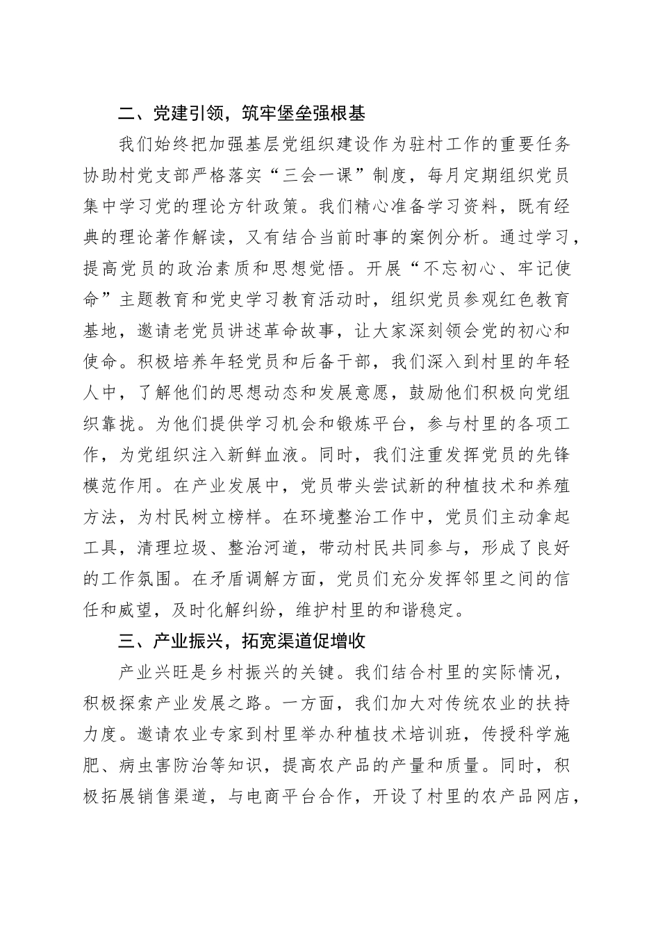 驻村工作队交流发言_第2页