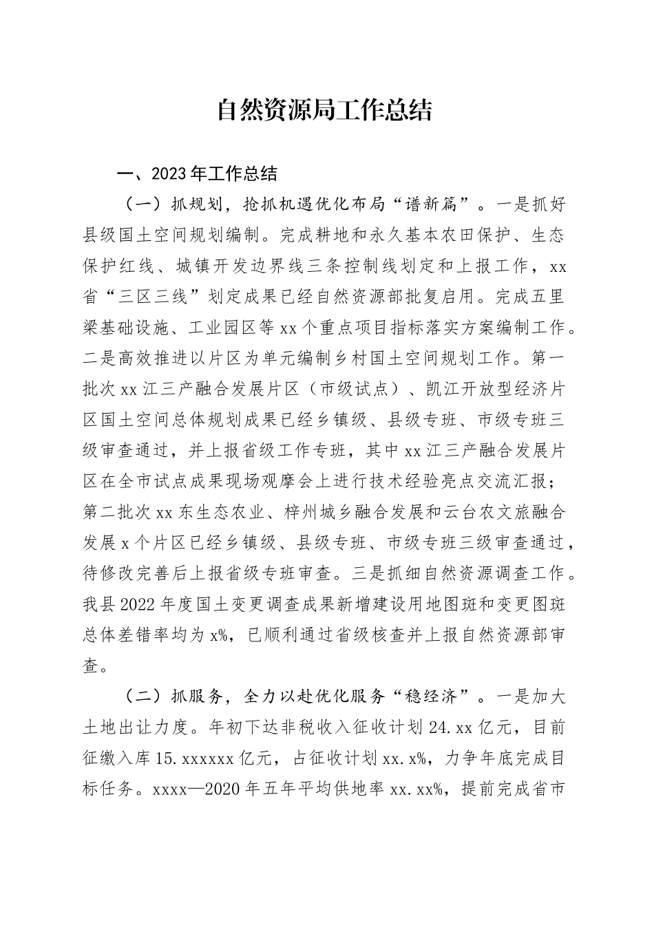 自然资源局工作总结_第1页