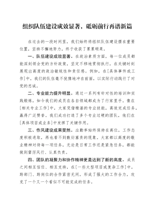 组织队伍建设成效显著，砥砺前行再谱新篇