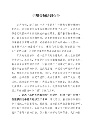组织委员培训心得