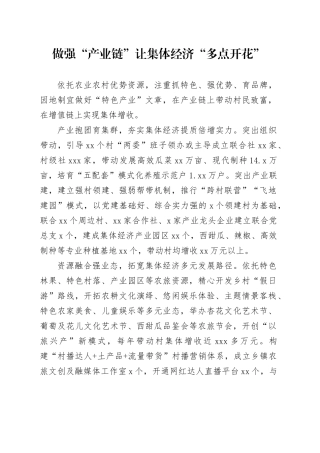 做强“产业链”让集体经济“多点开花”