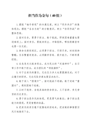 40组担当作为金句20250312