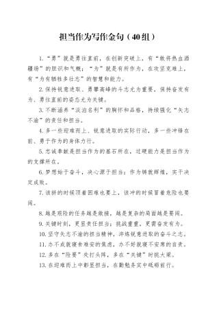 40组担当作为写作金句20250305