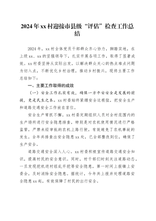 2024年村迎接市县级“评估”检查工作总结