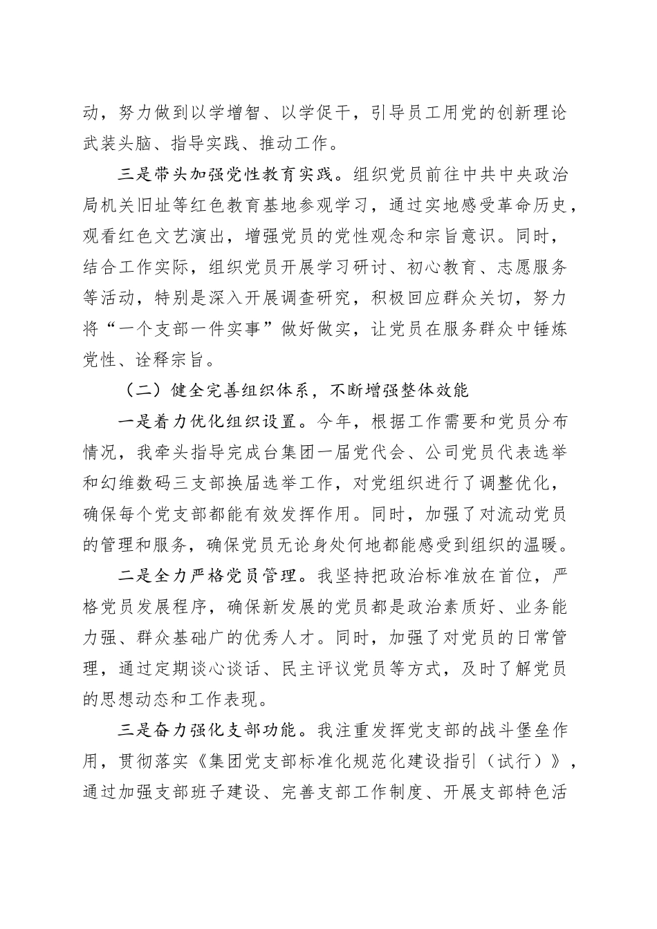 2024年党总支书记抓基层党建工作第一责任人述职报告_第2页