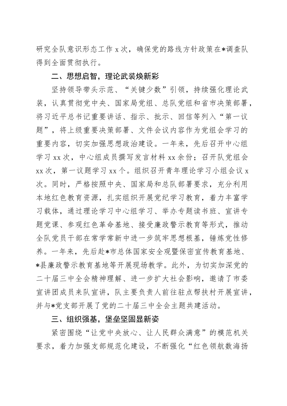 2024年调查队党建工作总结_第2页