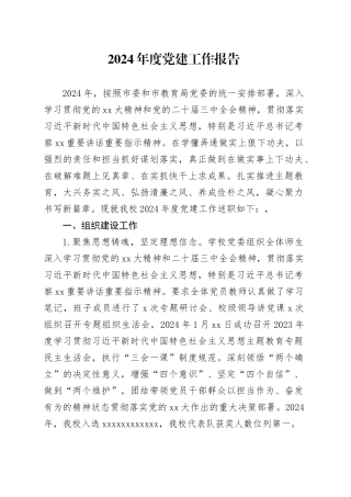 2024年度党建工作报告