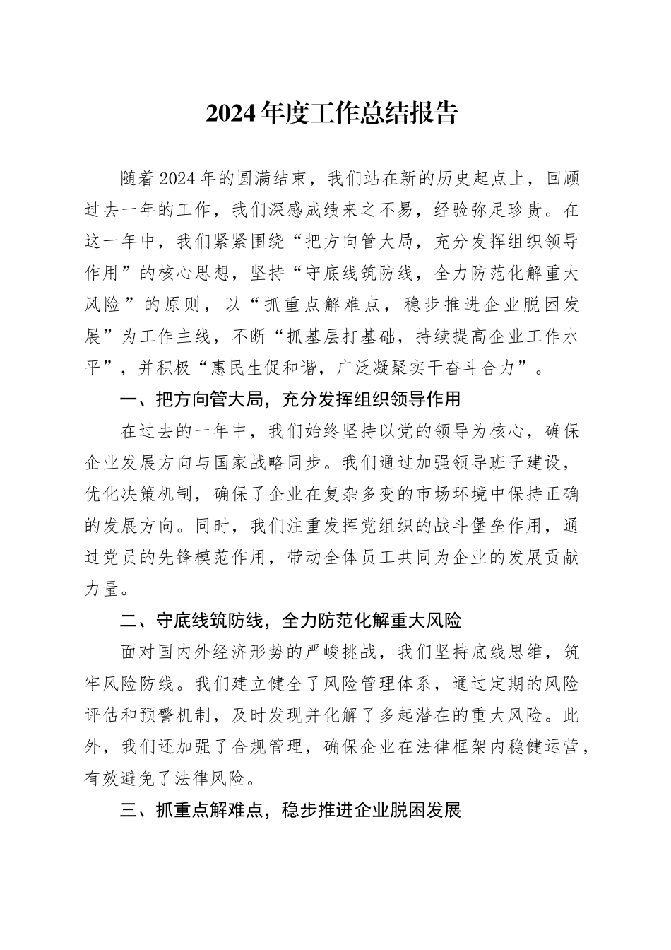 2024年度工作总结报告_第1页