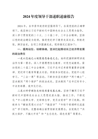 2024年度领导干部述职述廉报告