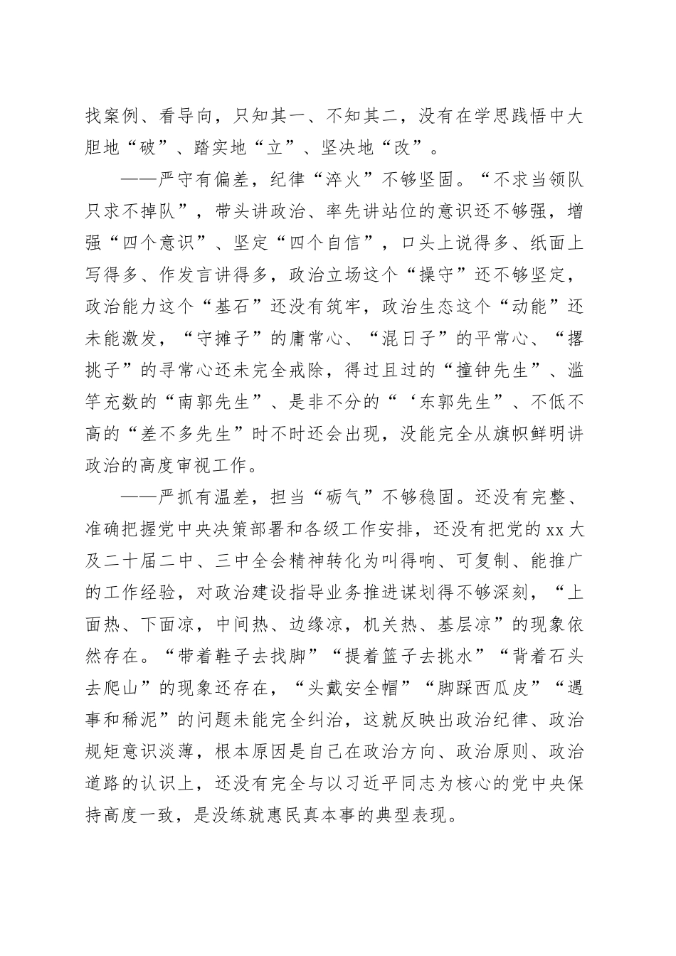 2024年度民主生活会对照检视剖析材料（四个带头）_第2页