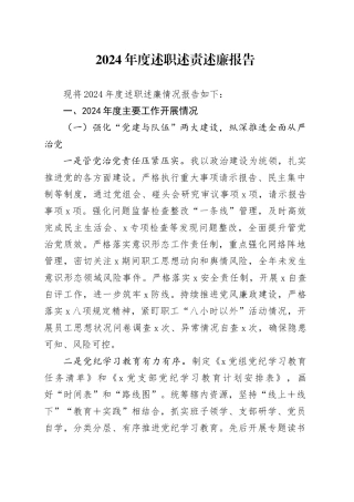 2024年度述职述责述廉报告