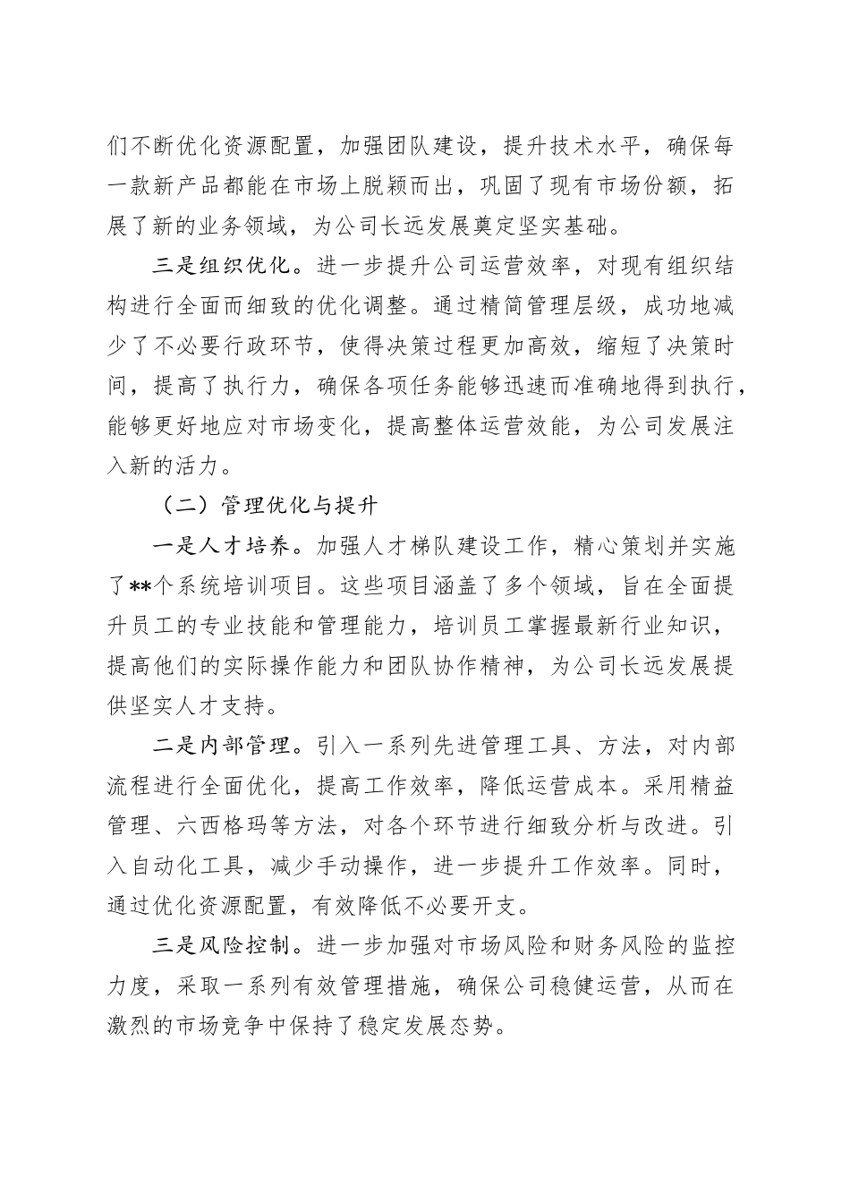 2024年度总经理个人工作总结_第2页