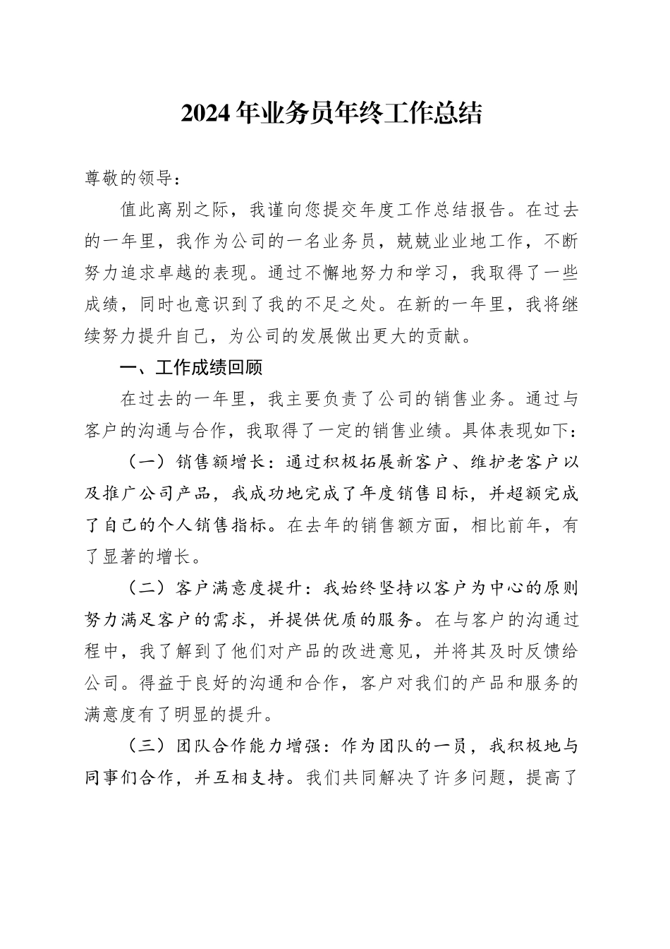 2024年公司业务员年终工作总结范文_第1页