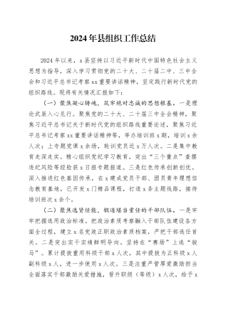 2024年县组织工作总结