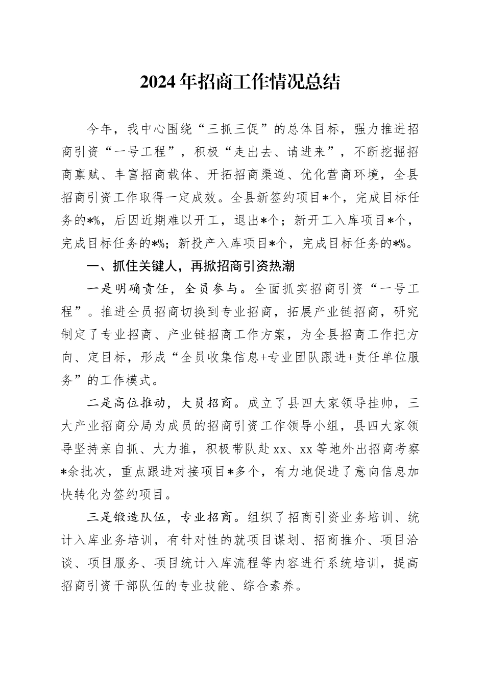 2024年招商工作情况总结_第1页