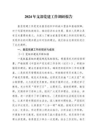 2024年支部党建工作调研报告