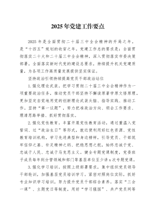 2025年党建工作要点3