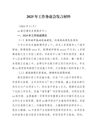 2025年工作务虚会发言材料（11.12）