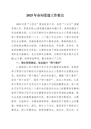 2025年市局党建工作要点20250312