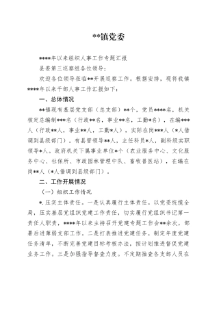 xxx年以来干部人事工作专题汇报